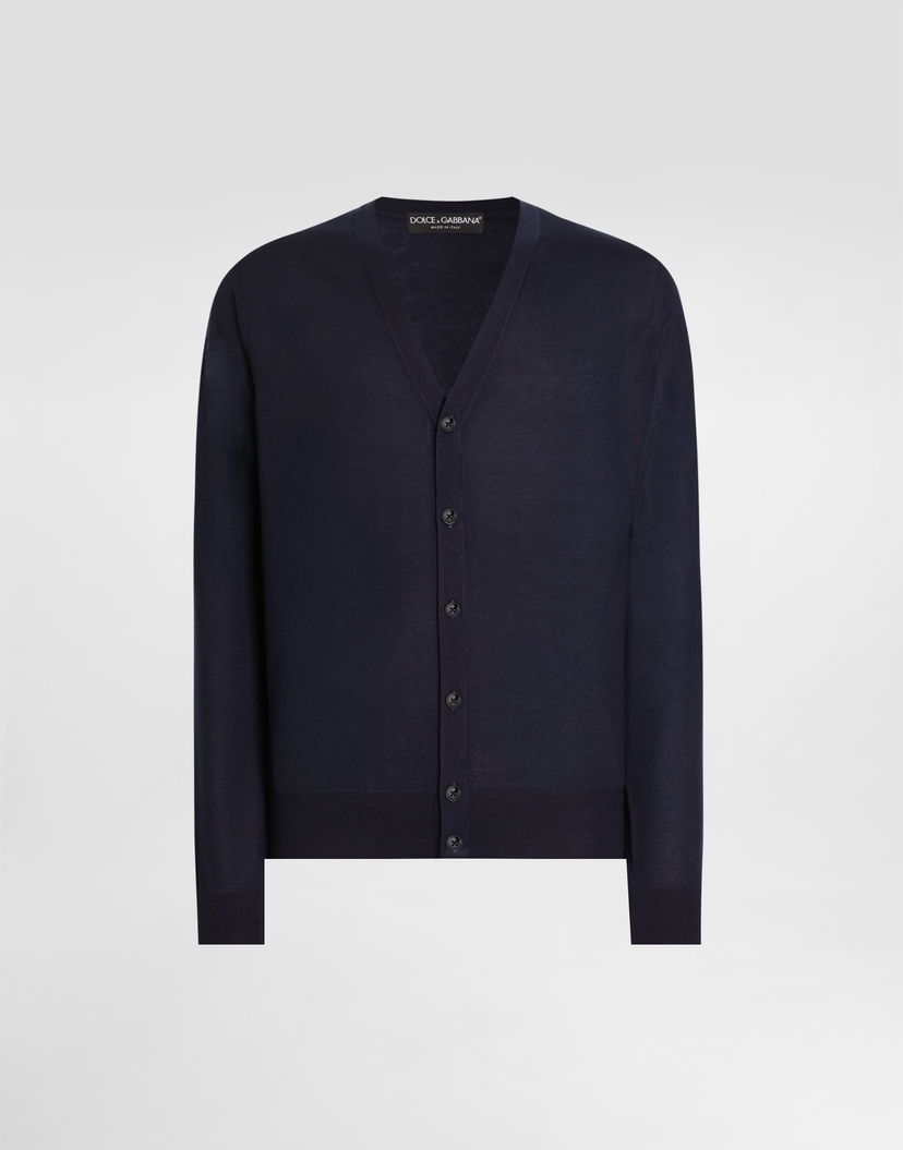 Sveter Dolce & Gabbana Dolce & Gabbana Cashmere Cardigan With Buttons Navy | GXV87TJBW05B6712