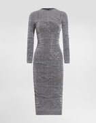 Sequined Draped Calf-length Dress