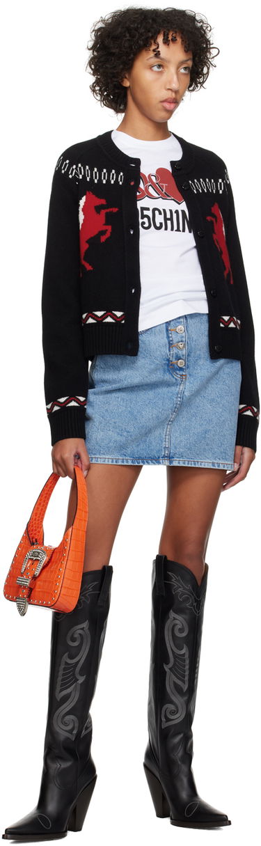 Tenisky a topánky Moschino High Western Embroidered Boots Čierna | 3204 8794, 4