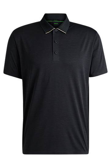 Polo tričko BOSS BOSS Stretch-Jersey Polo Shirt Čierna | 50525162, 0
