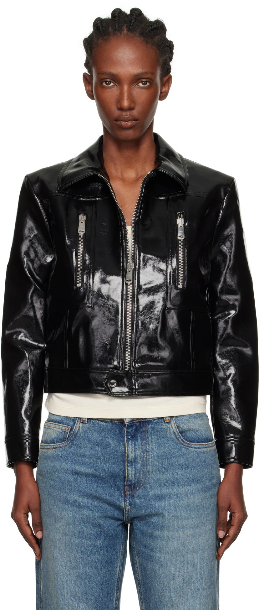 Bunda Coperni Coperni Cactus Faux-Leather Jacket Čierna | COPBL34F6054