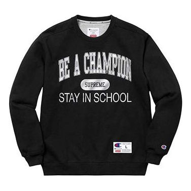 Sveter Supreme Champion Stay In School Crewneck Sweatshirt Čierna | SUP-SS18-783, 0