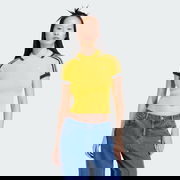 Cali Knitted Cropped Short-Sleeve Polo Top