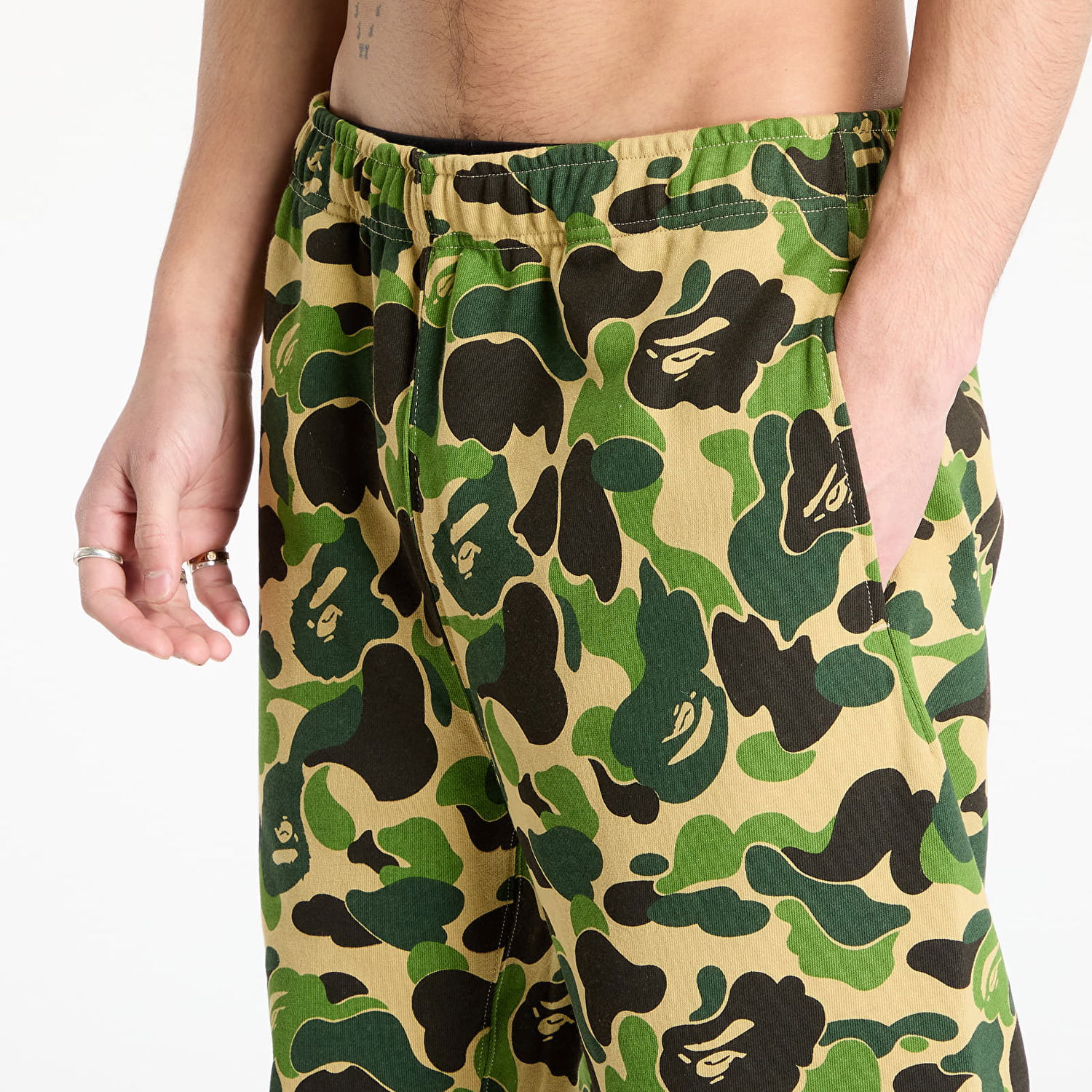 Nohavice BAPE Camo Sweatpants With Star Zelené | 001PTK801007M GRN, 1