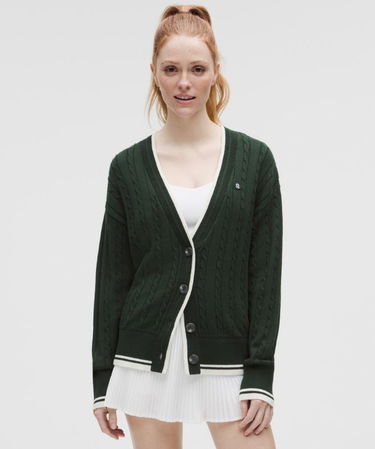 Sveter lululemon Cable-Knit Tennis Cardigan Zelené | prod20001107, 0