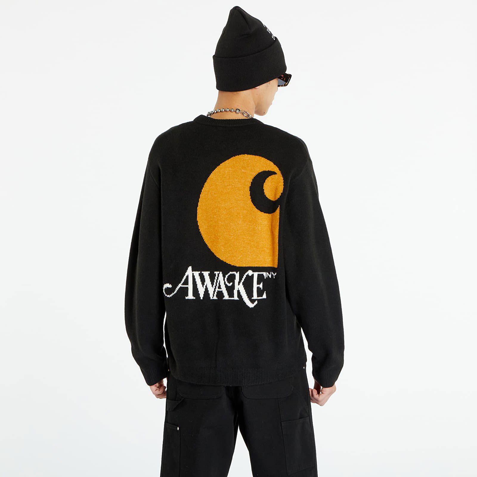 Sveter Awake NY x Carhartt WIP Cardigan AWK-CAR23-KN001-BLA | FLEXDOG