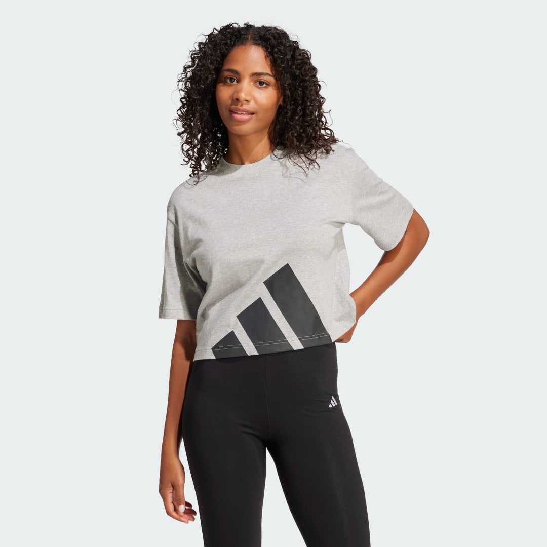 Crop Top adidas Performance Logo Cropped T-Shirt Šedá | JG8738, 0