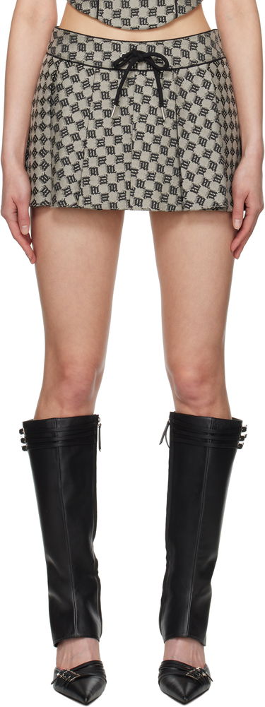 Sukňa MISBHV MISBHV Monogram Jacquard Canvas Miniskirt Béžová | 250W854, 0