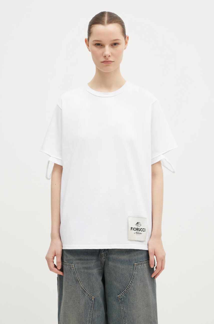 Tričko Fiorucci Distressed Tie-Sleeve Graphic T-Shirt Biela | M01FMTSH101CJ01WH06, 0
