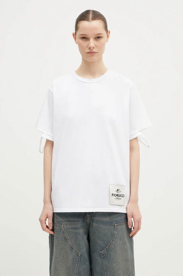Tričko Fiorucci Distressed Tie-Sleeve Graphic T-Shirt Biela | M01FMTSH101CJ01WH06, 0