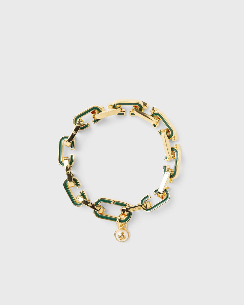 Náramok Casablanca Enamel "C" Link Bracelet Zelené | A-AW25-JW-322-01