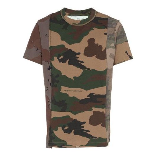 Tričko Off-White Off-White Reconstructed Camo T-Shirt Hnedá | OMAA056F181850429901