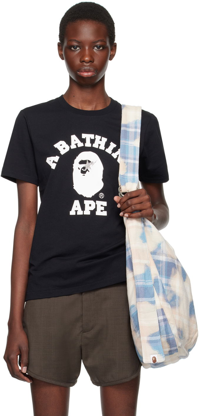 Tričko BAPE Black College Crystal Stone Sta T-Shirt Čierna | 001TEK302031L, 0