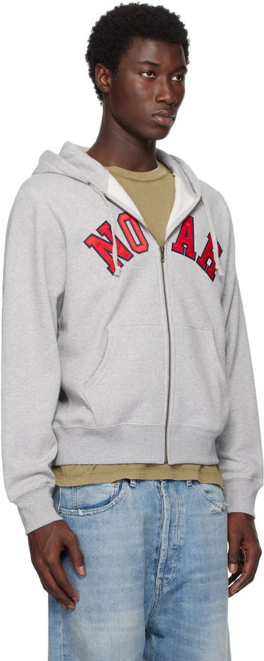 Mikina Noah Noah Arch Appliqué Zip-Up Hoodie Šedá | SS194SS25HGY, 1