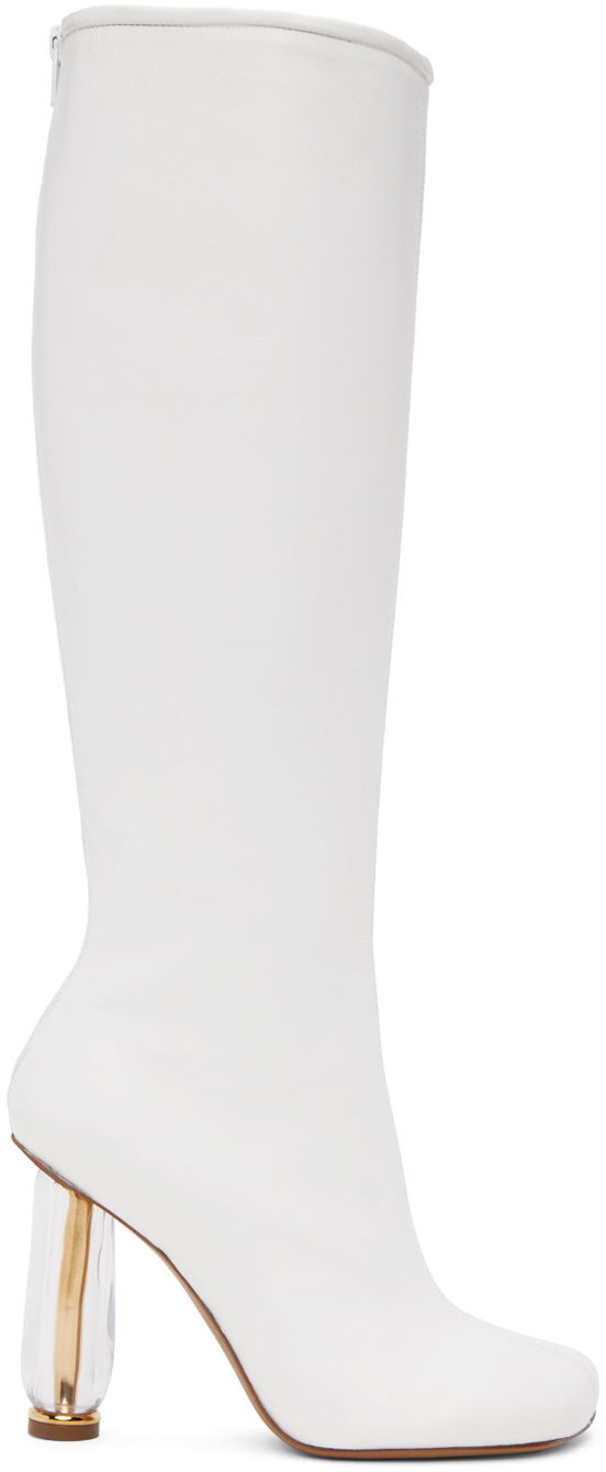 Tenisky a topánky Dries Van Noten Dries Van Noten Cylindrical Heel Knee-High Boots Biela | WS231-682-112, 0