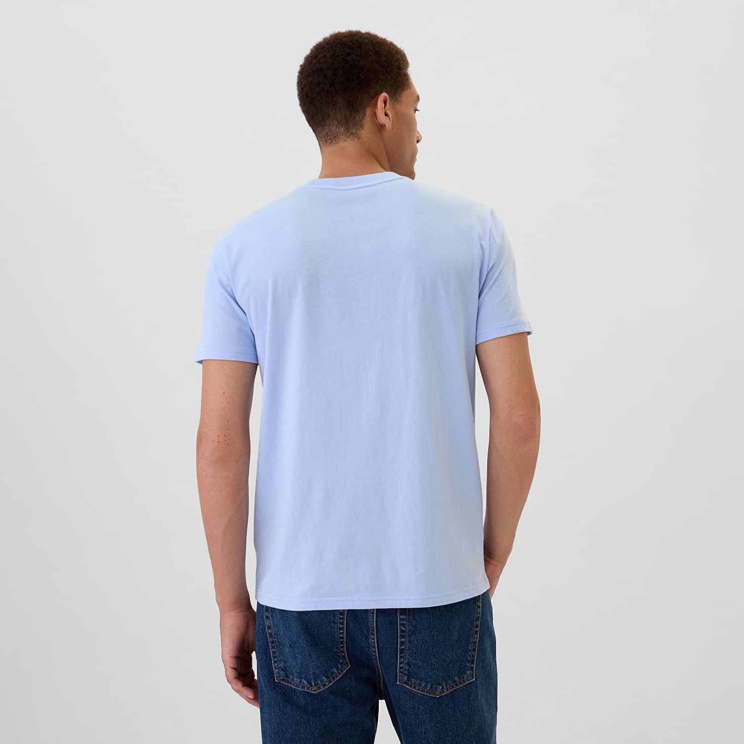 Tričko GAP T-shirt Logo Pocket Tee Blue Crystal L Tyrkysová | 857901-09, 1