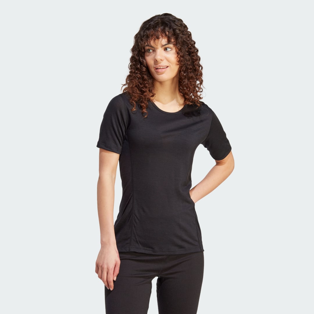 Tričko adidas Originals Xperior Merino 150 Baselayer Tee Čierna | HZ8549, 1
