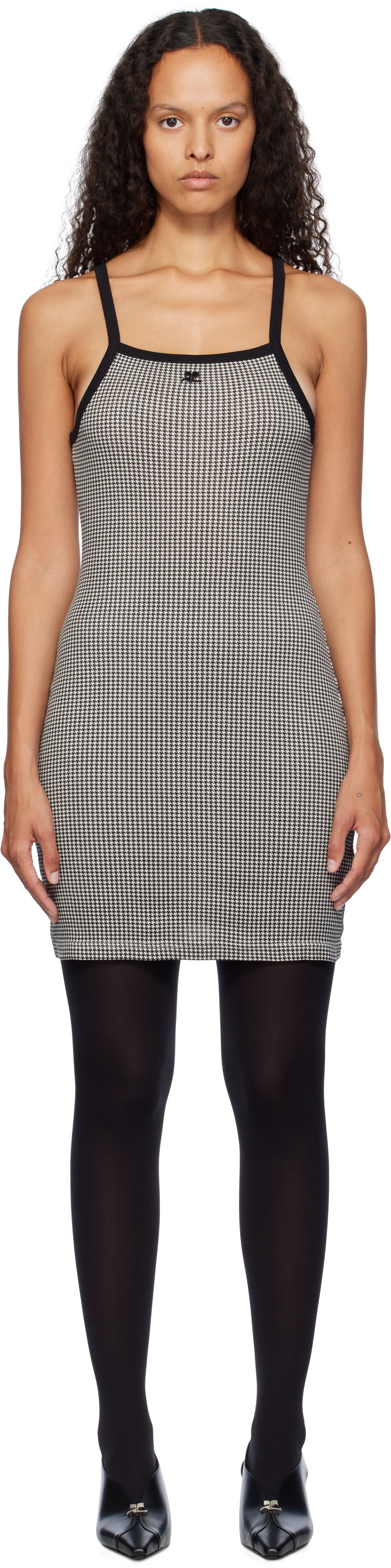 Šaty Courrèges Courrèges Houndstooth Mini Dress Čierna | 324JRO458JS0167, 0