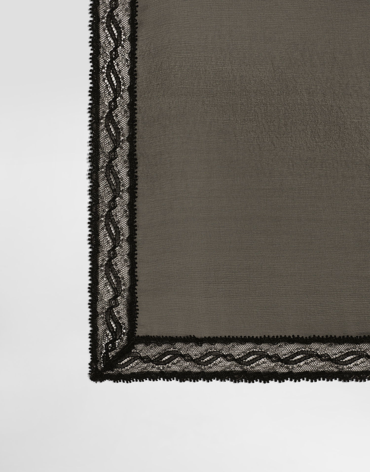 Šál Dolce & Gabbana Dolce & Gabbana Chiffon Scarf with Lace Bands (70x70) Šedá | FN092RGDCTAN0000, 1