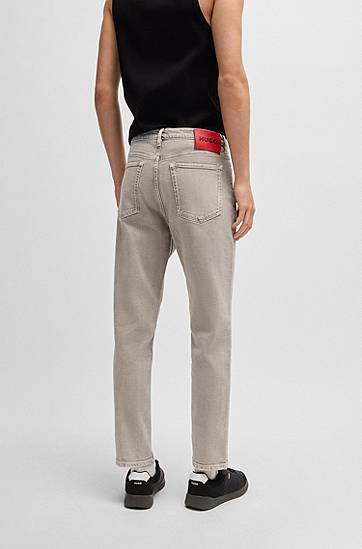 Džínsy BOSS Tapered-Fit Comfort-Stretch Jeans Šedá | 50537690, 1