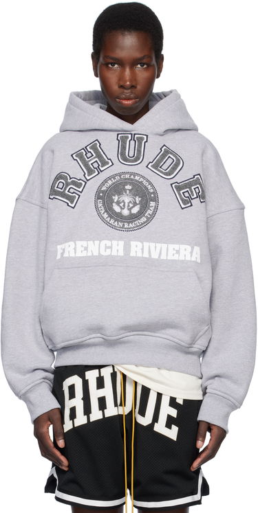 Mikina Rhude Rhude French Riviera Patch Hoodie Šedá | RHSS25HO06012, 0