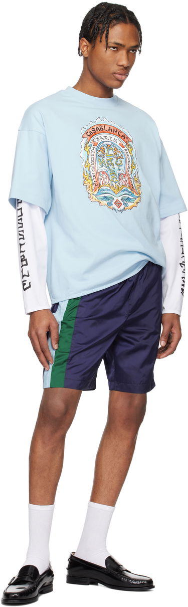 Tričko Casablanca Casablanca 'Casa Way' Skate Double Layer T-Shirt Modrá | MS25-JTP-348-01, 3