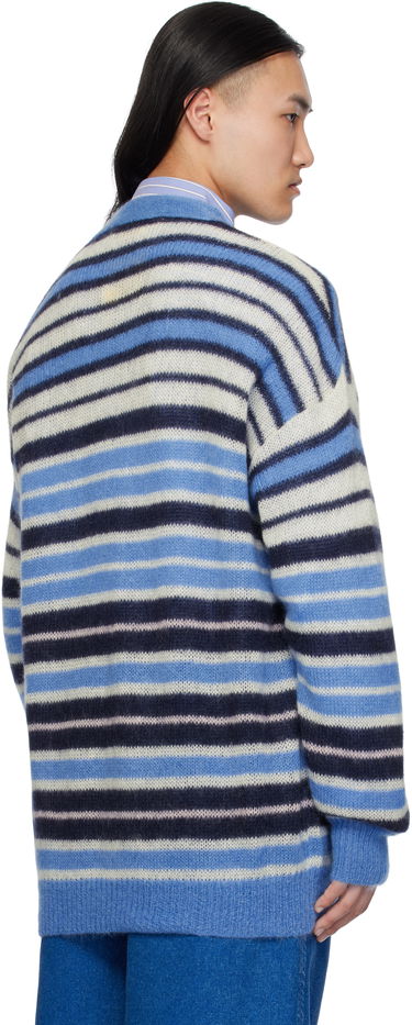 Sveter Marni Marni Lightweight Fuzzy Wuzzy Stripe Cardigan Modrá | CDMG0153Q0 UFU178, 2