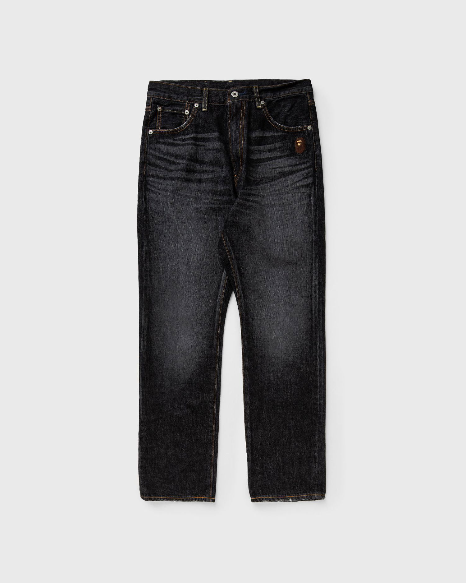 Džínsy BAPE ONE POINT REGULAR FIT 13 OZ DENIM PANTS Jeans Čierna | 001DPK801006MBLK, 0