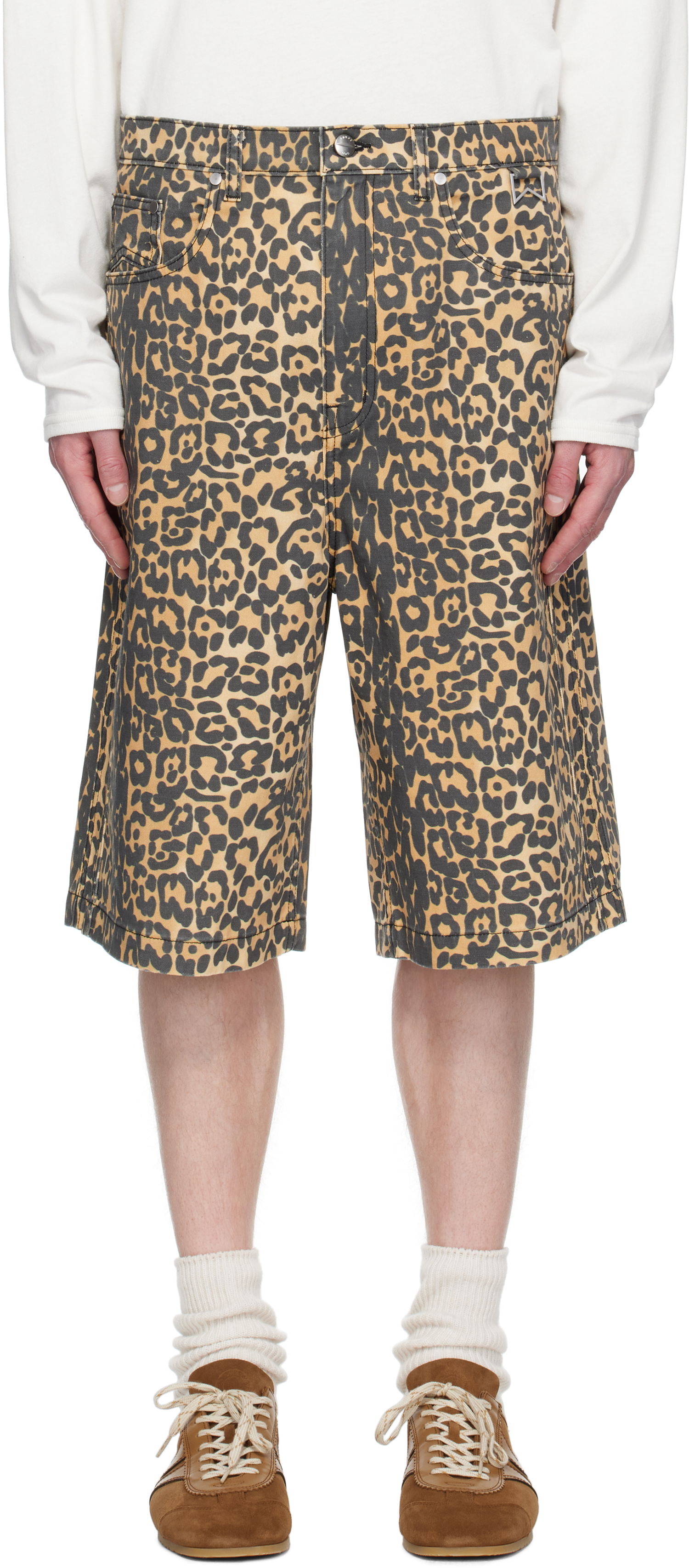 Šortky Rhude Rhude Leopard Traxedo Baggy Denim Shorts Žltá | RHSS25SH05012, 0