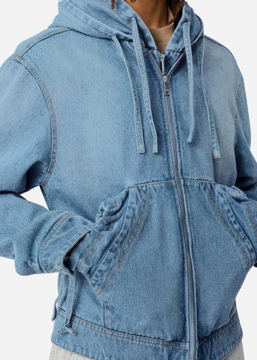 Bunda AXEL ARIGATO Reed Hooded Zip Denim Jacket Modrá | A3156001, 8