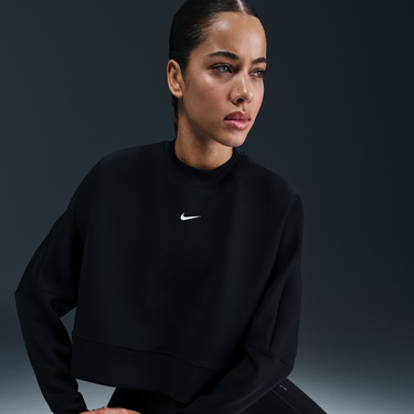 Sveter Nike Prima Dri-FIT Loose Fit Cropped Crew Sweatshirt Čierna | HJ1186-010, 0