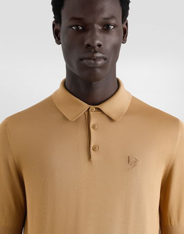 Polo tričko Dolce & Gabbana Dolce & Gabbana Silk Polo-Shirt with Logo Embroidery Béžová | GXZ02ZJBSK3M2366, 3