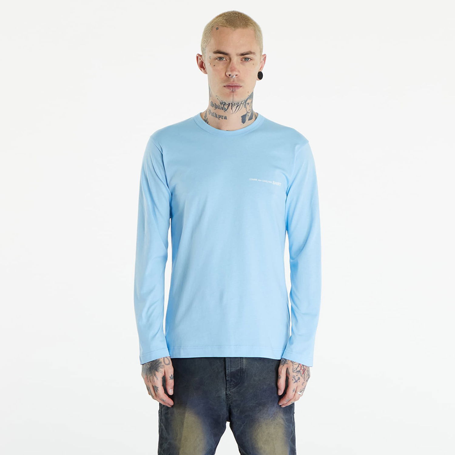 Tričko Comme des Garçons SHIRT Long Sleeve Tee Knit Blue Modrá | FM-T024 Blue, 0