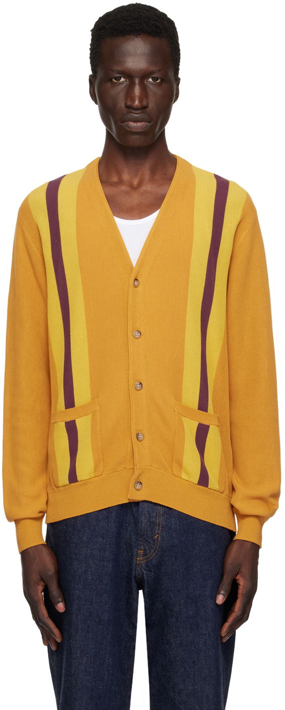 Sveter BEAMS BEAMS PLUS Stripe Cardigan Žltá | 3815-0174-048
