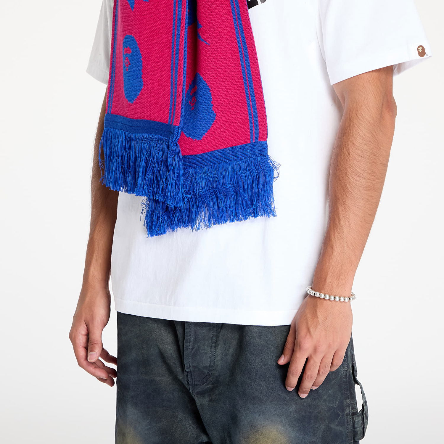 Šál BAPE Jacquard Bape Logo Long Scarf Ružová | 001GDK801011M PNK, 1