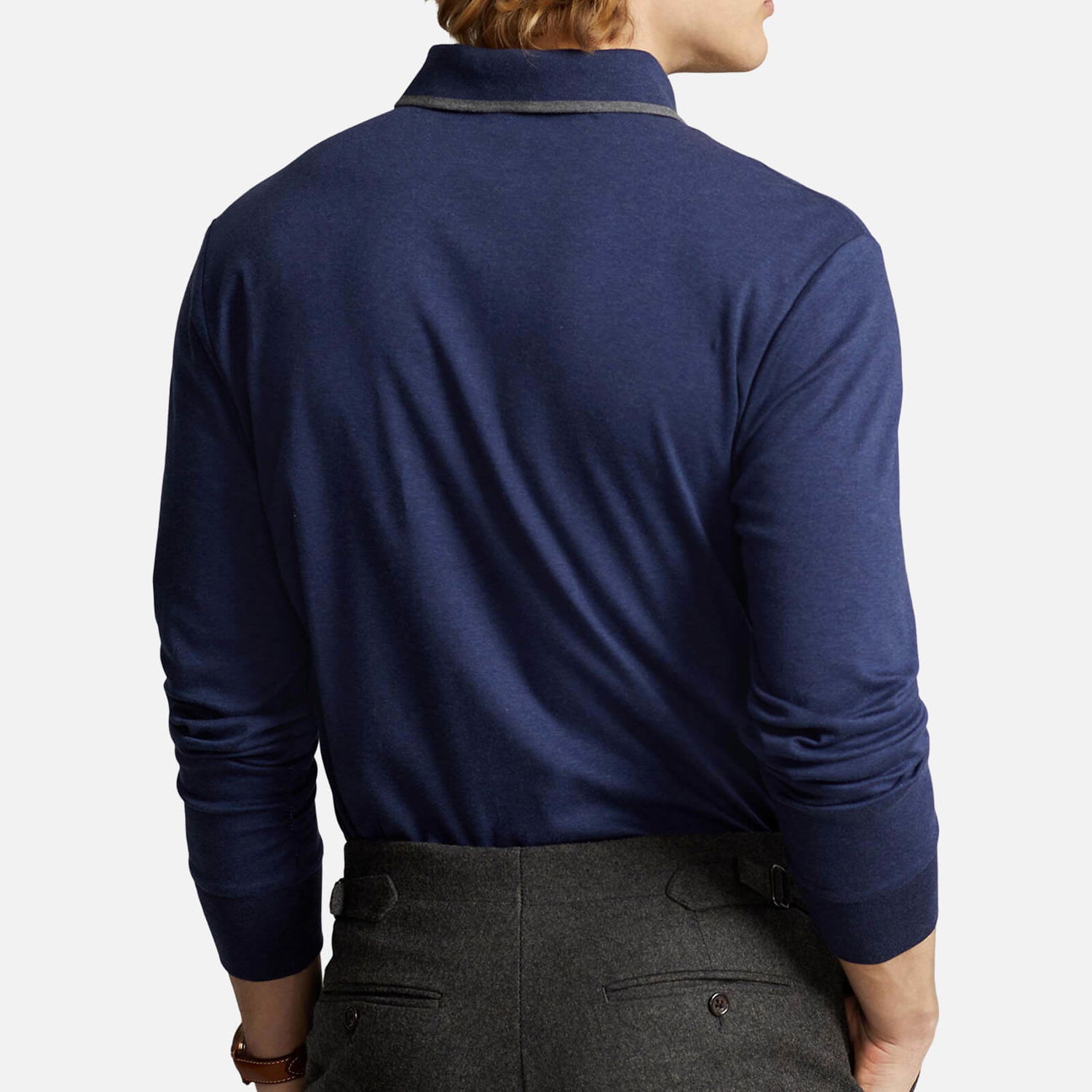 Polo tričko Polo by Ralph Lauren Polo Ralph Lauren Cotton-Jersey Long Sleeved Polo Shirt Navy | 710884588002, 1