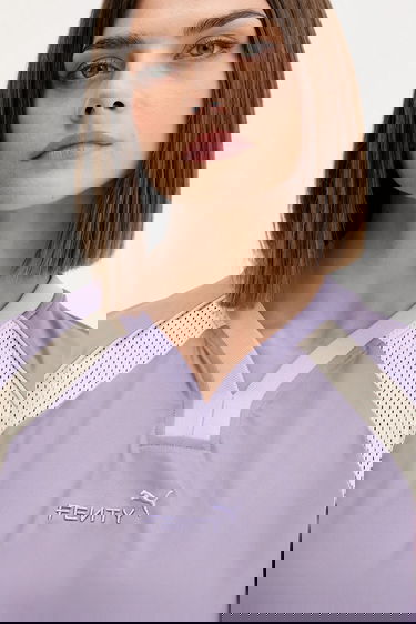 Tričko Puma FENTY V-Neck Oversized Mesh Panel T-Shirt Fialová | 635638, 3