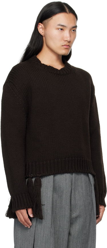 Sveter HED MAYNER Hed Mayner Knit Crewneck Sweater with Tassels Hnedá | HMMB75099A-HB619, 1
