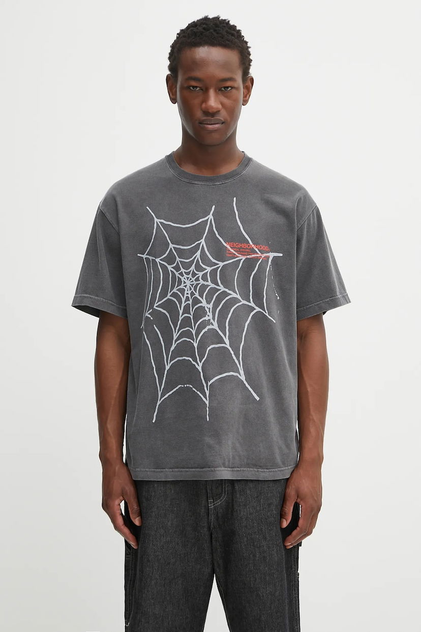 Tričko Neighborhood NEIGHBORHOOD Spiderweb Graphic Tee Šedá | 251PCNH.ST07