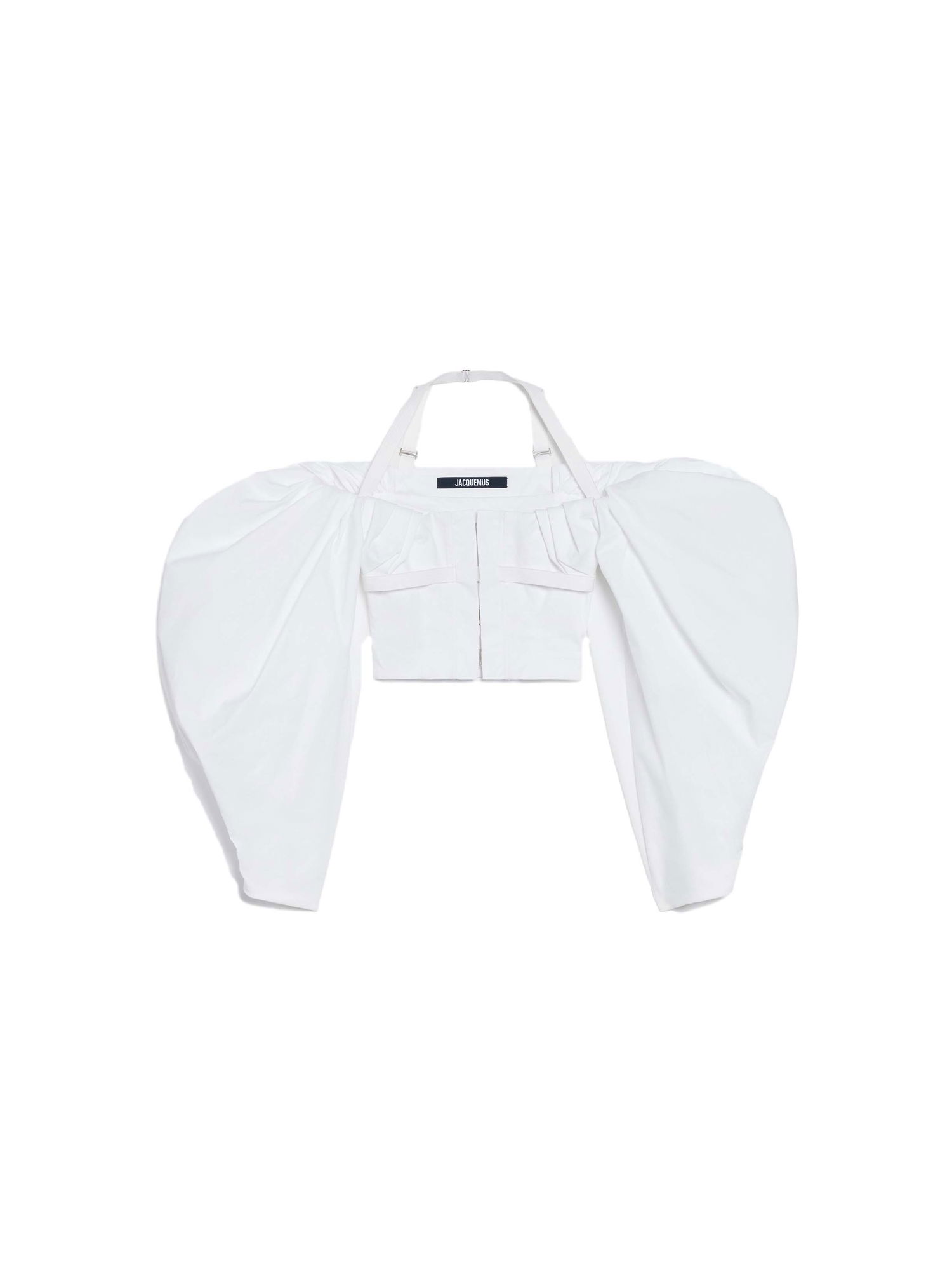 Crop Top Jacquemus Jacquemus Taffeta Crop Top Biela | 233TO068-1454-100, 0