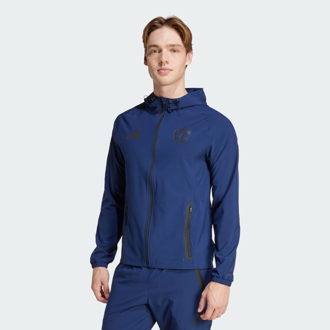 Vetrovka adidas Performance Manchester United Tiro 25 Competition Travel Jacket Modrá | JV6971, 0