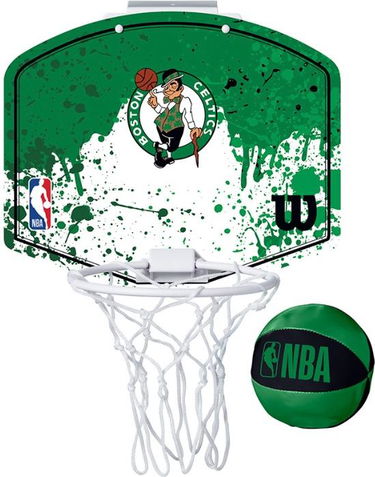 Športový doplnok Wilson Tennis NBA Boston Celtics Mini Hoop Zelené | wtb1302bo, 0