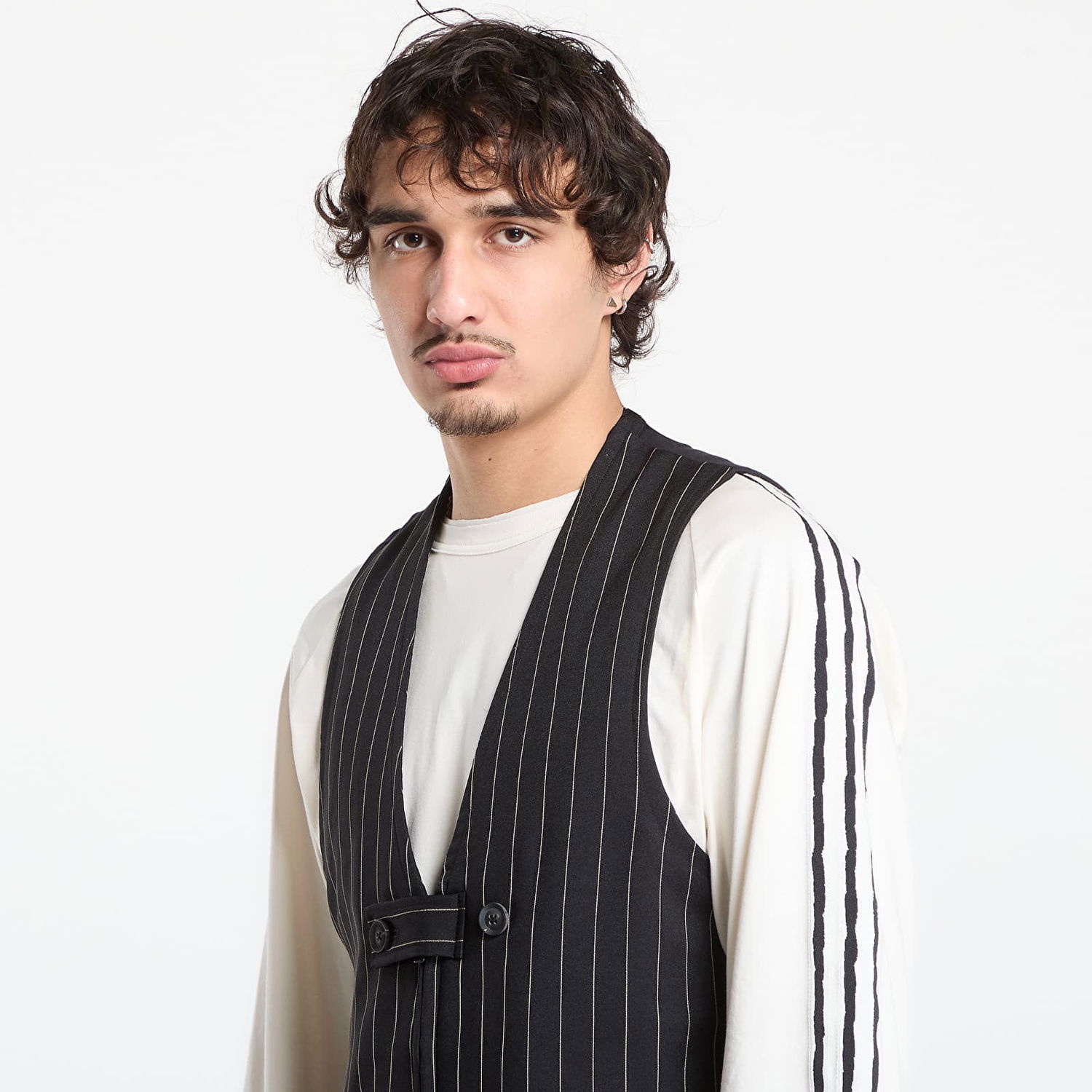 Vesta Y-3 Y-3 Sport Uniform Pinstripe Tailored Vest Čierna | KQ7290, 1