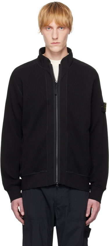 Sveter Stone Island Stone Island Waffle Fleece Sweatshirt Čierna | K1S15 6100007 S0044, 0