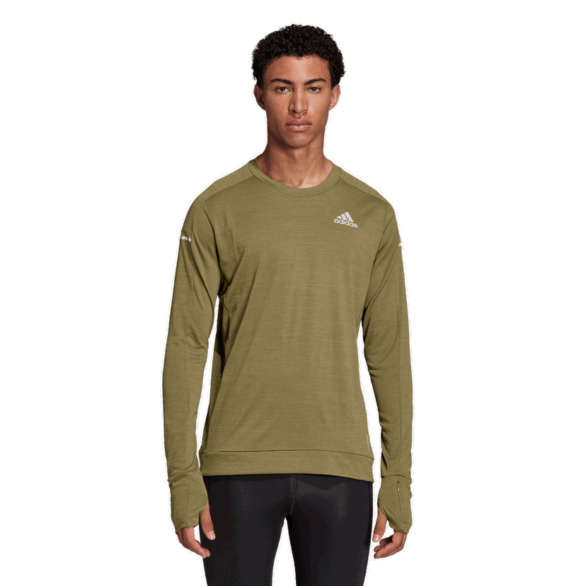 Tričko adidas Originals Cooler Textured Long Sleeve with Thumbholes Zelené | H25127