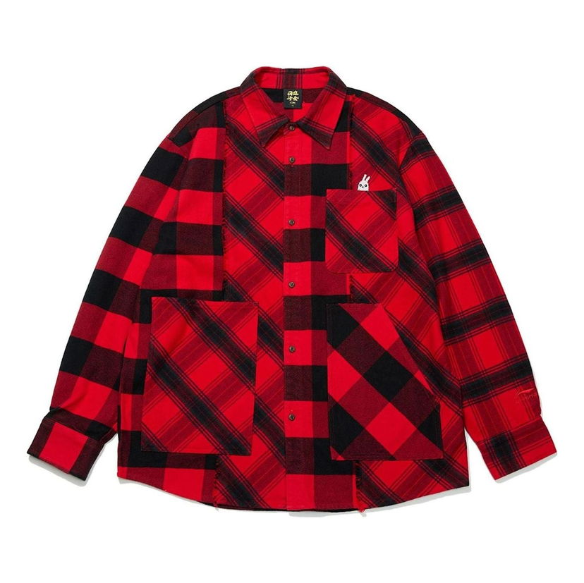 Košeľa Li-Ning Plaid Leisure Shirt Červená | ASHT001-1