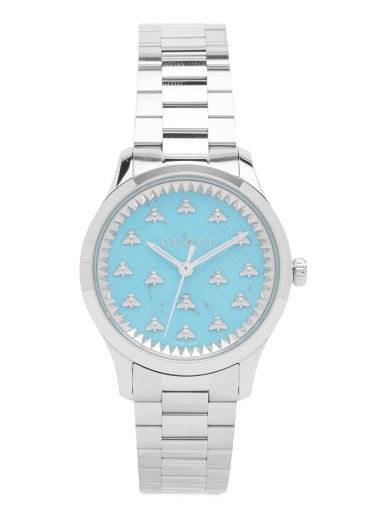 Hodinky Gucci G-Timeless Multibee 32mm Watch "Turquoise & Silver" Metalická | YA1265044