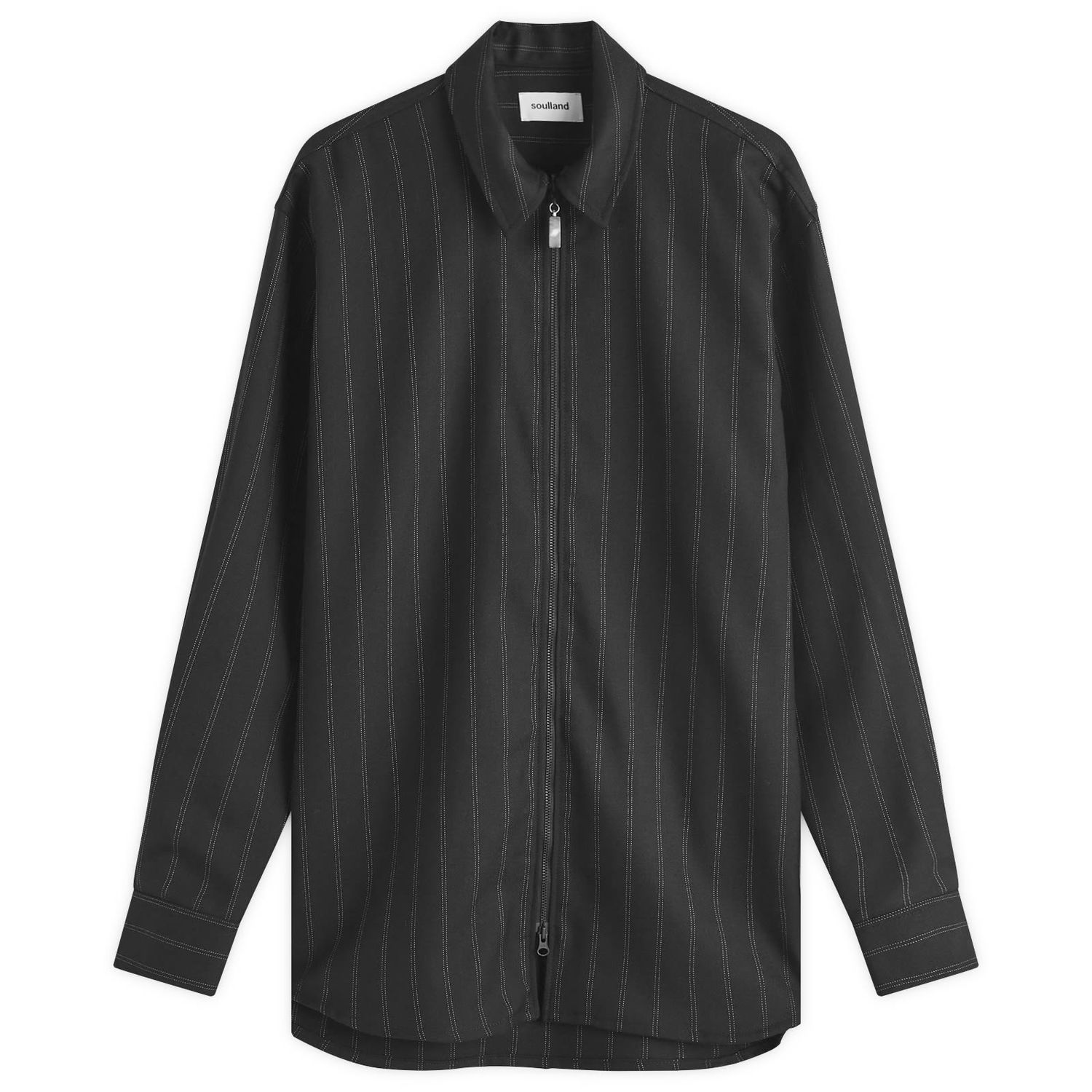 Bunda Soulland Zip Shirt Jacket With Pattern Čierna | 42029-1325-BLK, 0