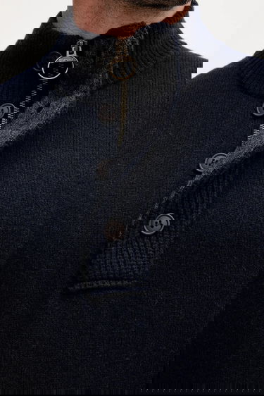Sveter Barbour Barbour Half Zip Sweater Navy | MKN0585, 4