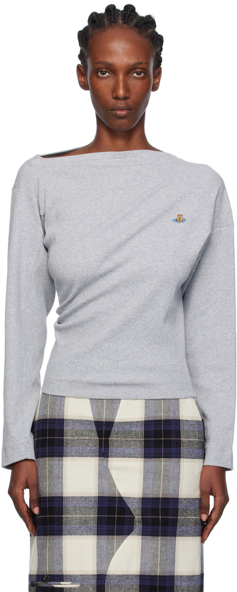 Tričko Vivienne Westwood Vivienne Westwood Hebo Long Sleeve T-Shirt Šedá | 3G01003Y-J009C-